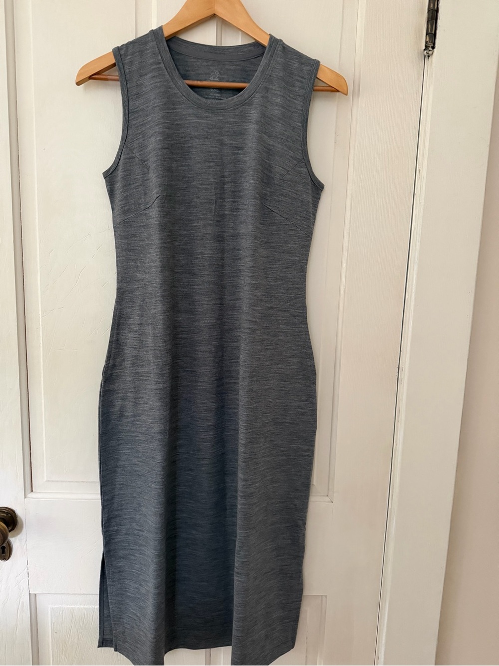 WoolX Cassie All Season Sleeveless Midi Dress in Charcoal Gray